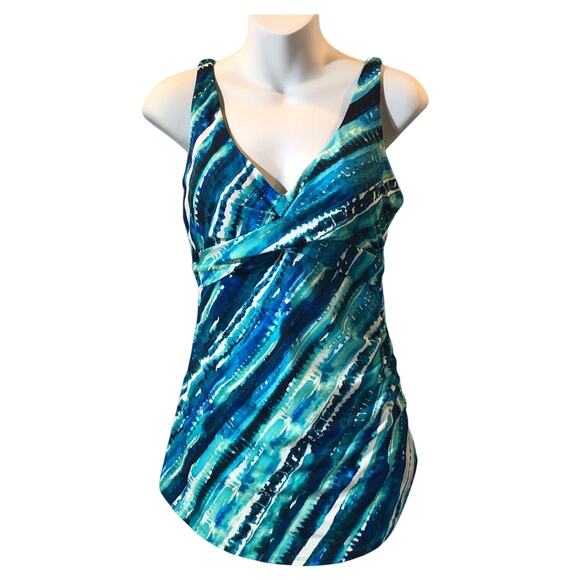 Swimsuits For All Other - Kim‎ Gravel x Swimsuits For All Womens 10 NEW Sarong One-Piece in Seaside Stripe